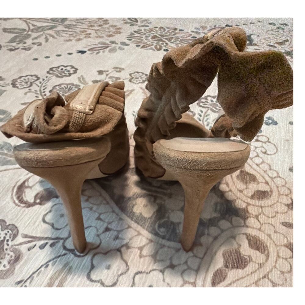 Good American The Show Off Slingback Pump Heel GA029S-E Suede Nude Size 8 - Picture 5 of 7